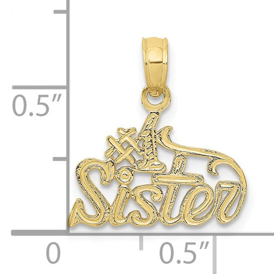 10kt Yellow Gold #1 Sister Pendant