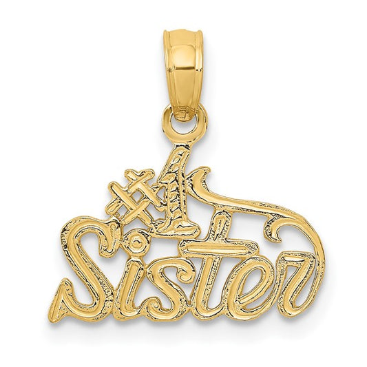 10kt Yellow Gold #1 Sister Pendant