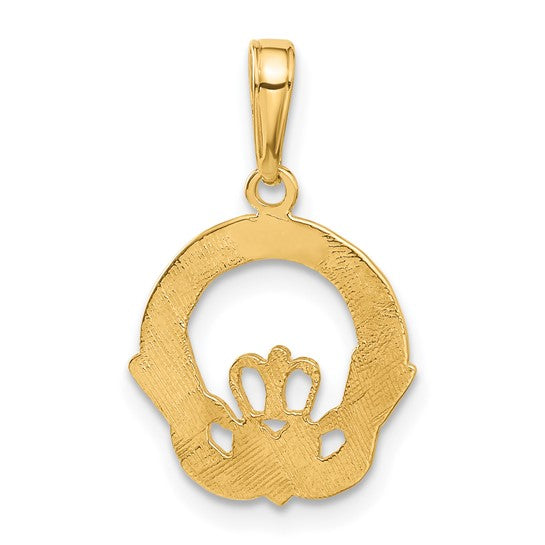10kt Yellow Gold Claddagh Charm