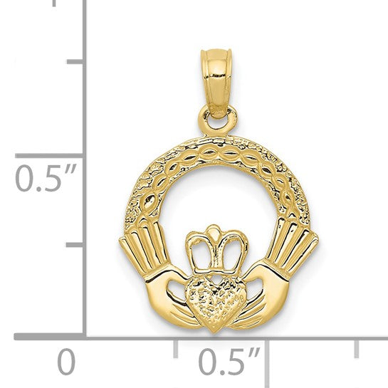 10kt Yellow Gold Claddagh Charm