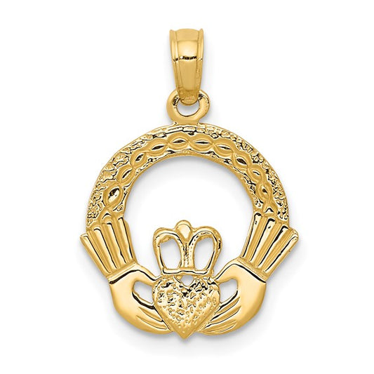 10kt Yellow Gold Claddagh Charm
