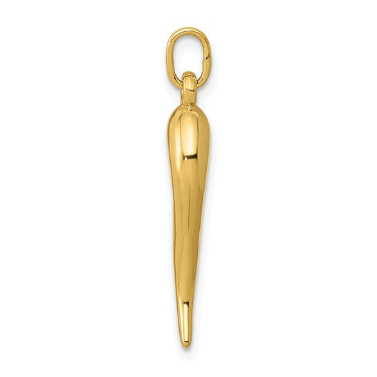 10kt Yellow Gold 3D Italian Horn Charm