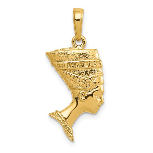 10kt Yellow Gold 3-D Nefertiti Pendant