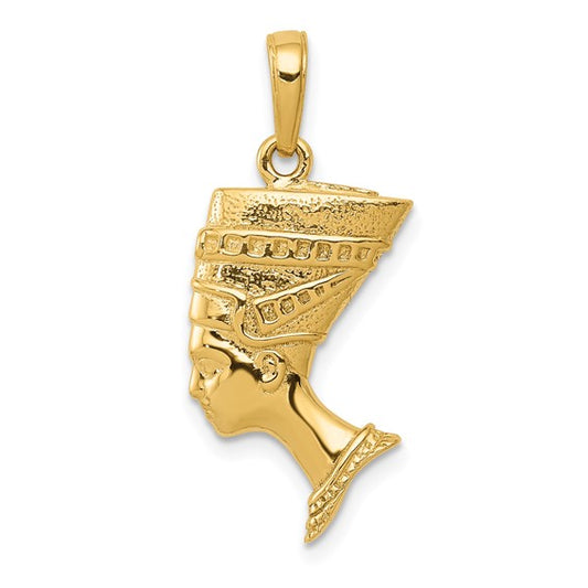 10kt Yellow Gold 3-D Nefertiti Pendant