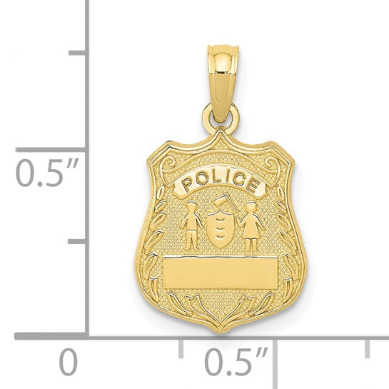 10kt Yellow Gold Police Badge Pendant