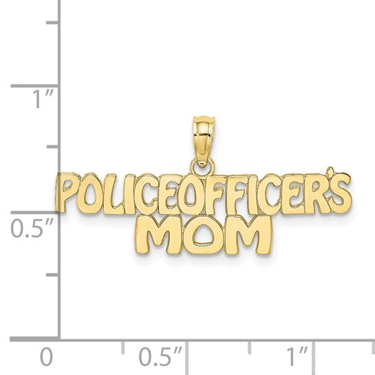 10kt Yellow Gold POLICE OFFICER'S MOM Charm