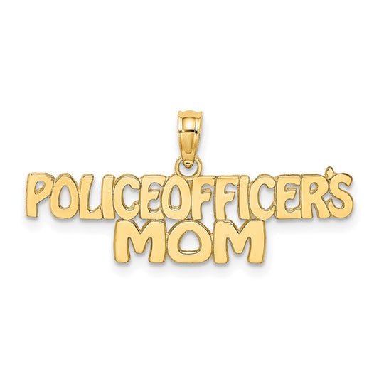 10kt Yellow Gold POLICE OFFICER'S MOM Charm