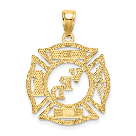 10kt Yellow Gold VFD Ladies AUX  Shield Charm