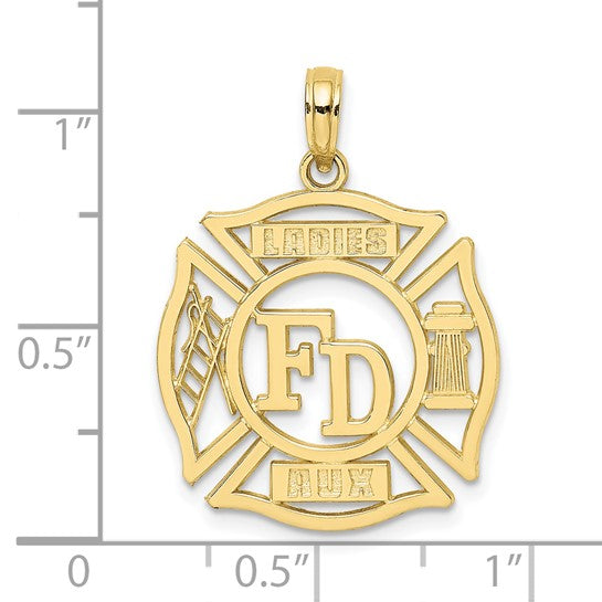 10kt Yellow Gold FD LADIES AUX in Shield Charm
