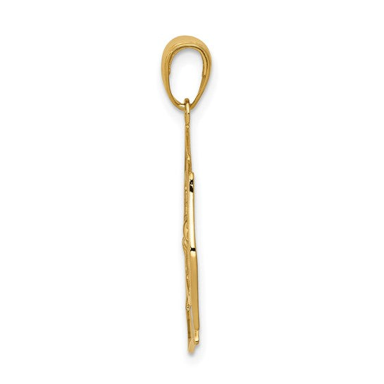 10kt Yellow Gold Fireman Shield Pendant