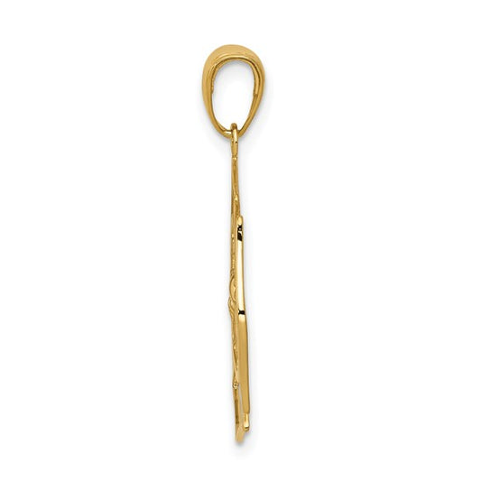 10kt Yellow Gold Fireman Shield Pendant