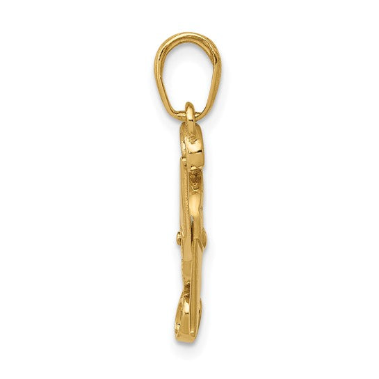 10kt Yellow Gold 3-D Moveable Scissors Pendant