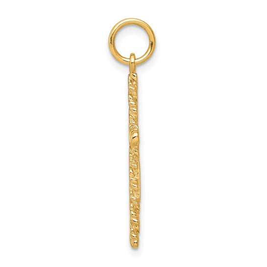 10KT Yellow Gold Nugget Cross Charm