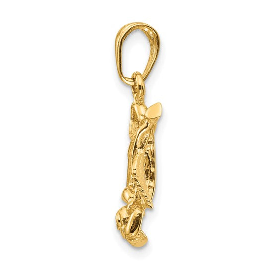 10kt Yellow Gold Rose Pendant
