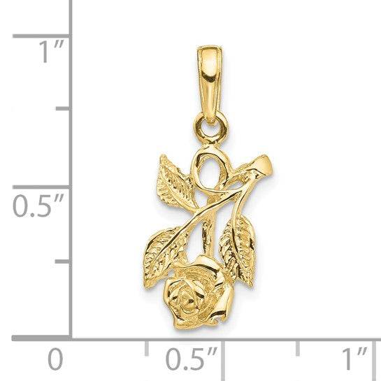 10kt Yellow Gold Rose Pendant