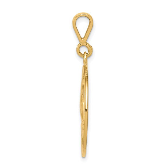 10kt Yellow Gold Praying Hands Reversible with Serenity Prayer Pendant