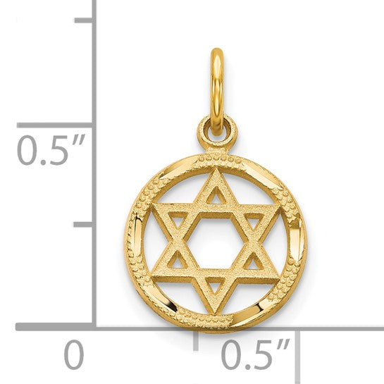 10KT Yellow Gold Star Of David Charm