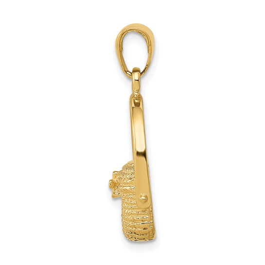 10kt Yellow Gold 2-D Large Nantucket Basket Pendant