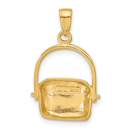 10kt Yellow Gold 2-D Large Nantucket Basket Pendant