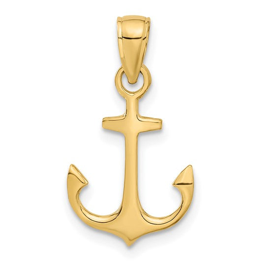 10kt Yellow Gold Anchor Pendant