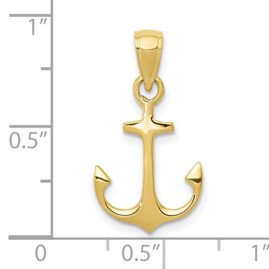 10kt Yellow Gold Anchor Pendant