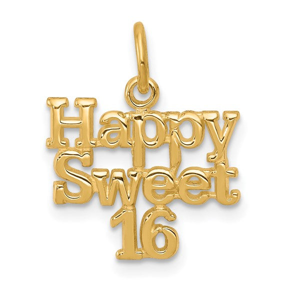 10kt Yellow Gold HAPPY SWEET 16 Charm