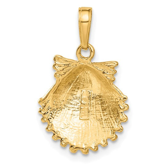 10kt Yellow Gold Scallop Shell Pendant