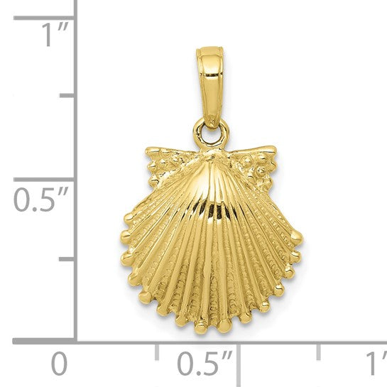 10kt Yellow Gold Scallop Shell Pendant