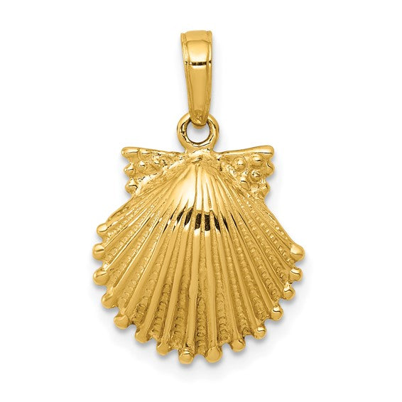 10kt Yellow Gold Scallop Shell Pendant