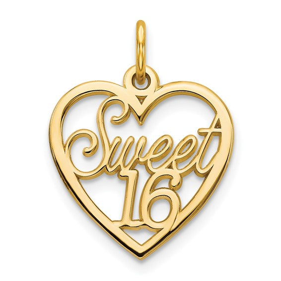 10KT Yellow Gold SWEET 16 Charm