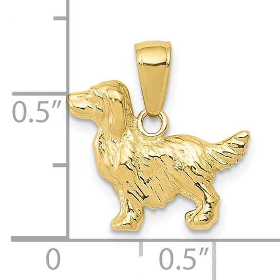 10kt Yellow Gold Springer Spaniel Dog Pendant