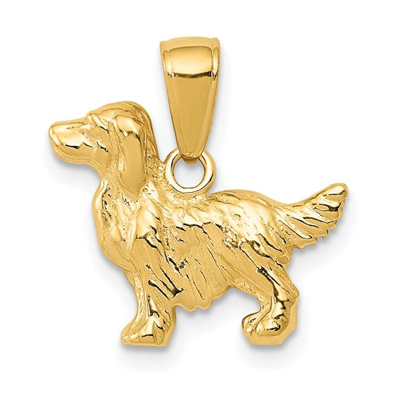 10kt Yellow Gold Springer Spaniel Dog Pendant
