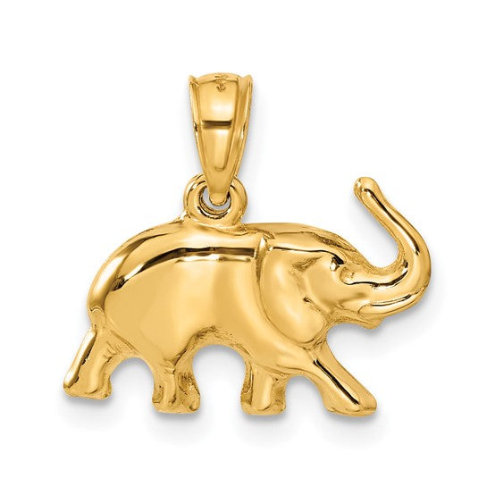 10kt Yellow Gold 3-D Elephant Pendant