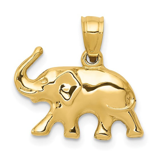 10kt Yellow Gold 3-D Elephant Pendant