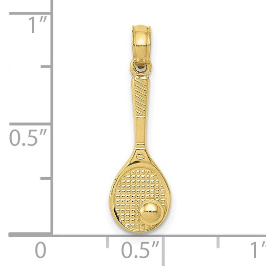 10kt Yellow Gold Tennis Racquet and Ball Charm