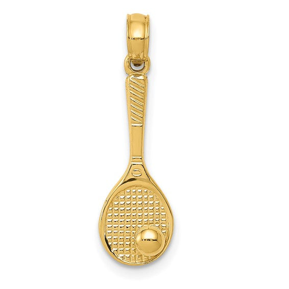 10kt Yellow Gold Tennis Racquet and Ball Charm