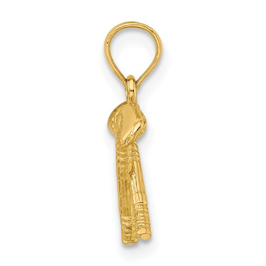 10kt Yellow Gold 3-D Golf Clubs with Ball Charm