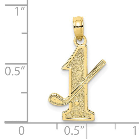 10kt Yellow Gold Golf Club and Ball on #1 Charm