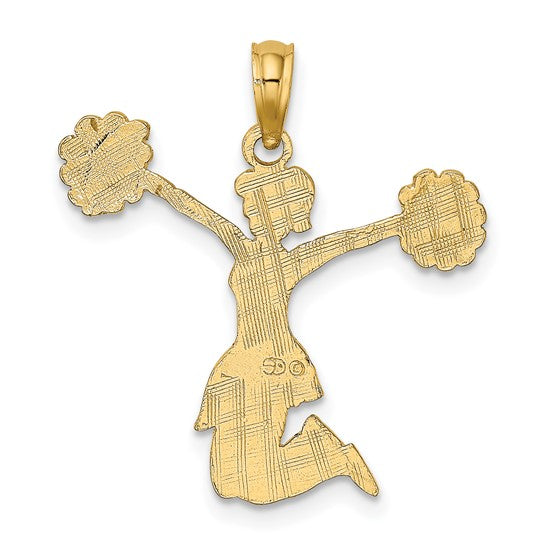 10kt Yellow Gold Cheerleader Jumping with Pom-Pom's Charm