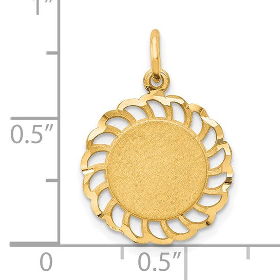 10kt Yellow Gold Circle with Filigree Edges Charm