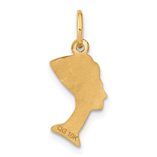 10kt Yellow Gold Solid Bust of Nefertiti Charm