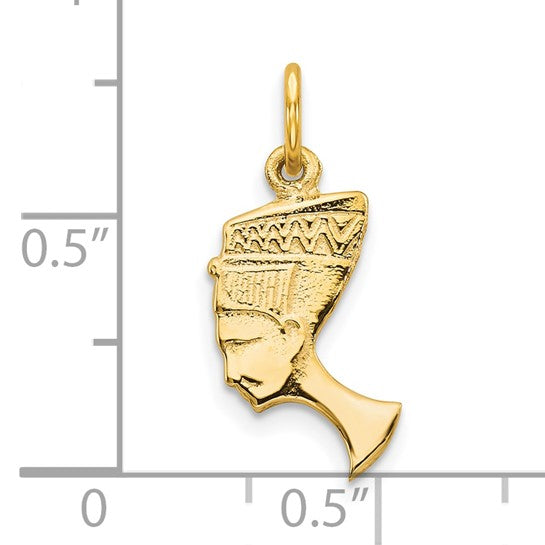 10kt Yellow Gold Solid Bust of Nefertiti Charm
