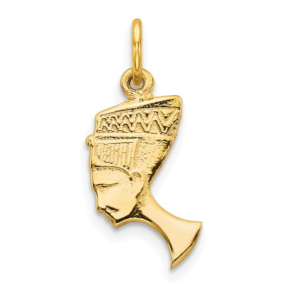 10kt Yellow Gold Solid Bust of Nefertiti Charm