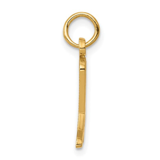 10kt Yellow Gold Solid Polished Cowboy Boot Charm