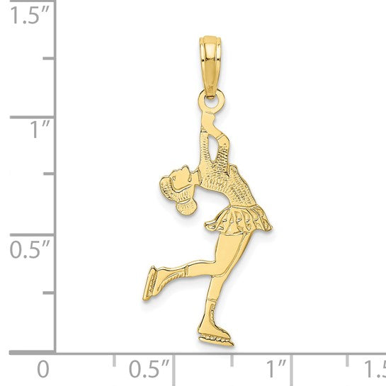 10kt Yellow Gold Ice Skater Turning Charm