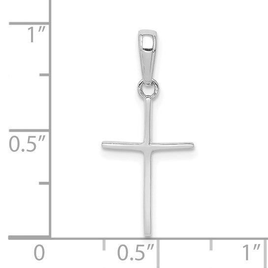 10kt White Gold Polished Cross Pendant