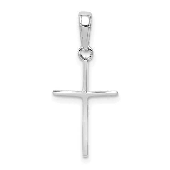 10kt White Gold Polished Cross Pendant