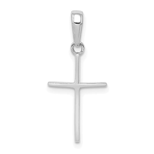 10kt White Gold Polished Cross Pendant