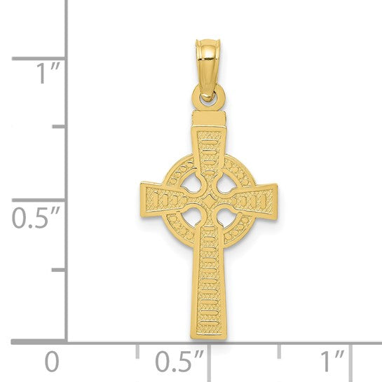 10kt Yellow Gold Reversible GOD IS LOVE Celtic Cross Pendant