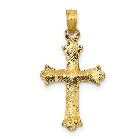 10kt Yellow Gold Budded Cross Charm